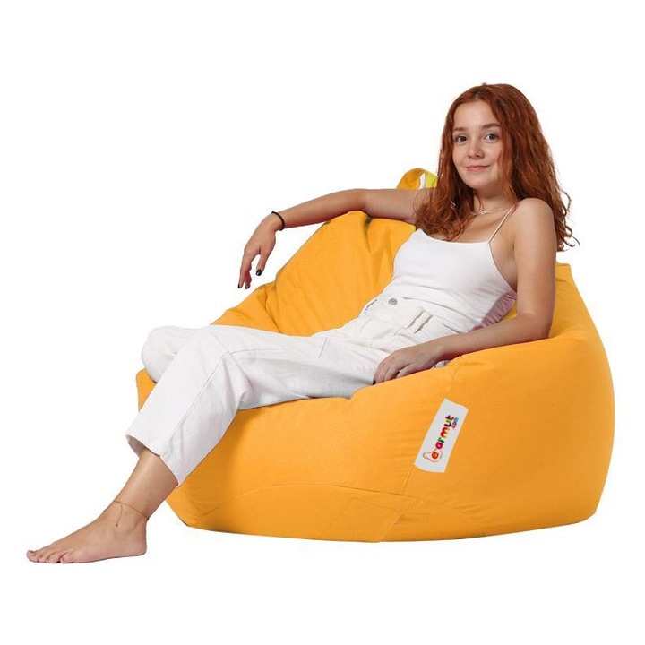 Fotoliu puf, Atelier Del Sofa, XXL, galben, 115x130x39cm, capacitate maxima 200kg