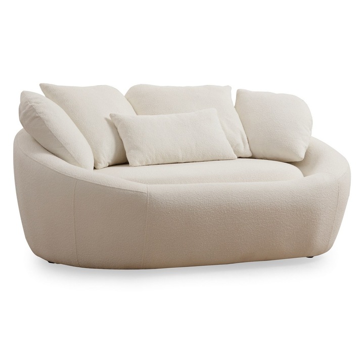 Canapea 2 locuri Atelier Del Sofa, crem, 155x120x67cm, cu 4 perne