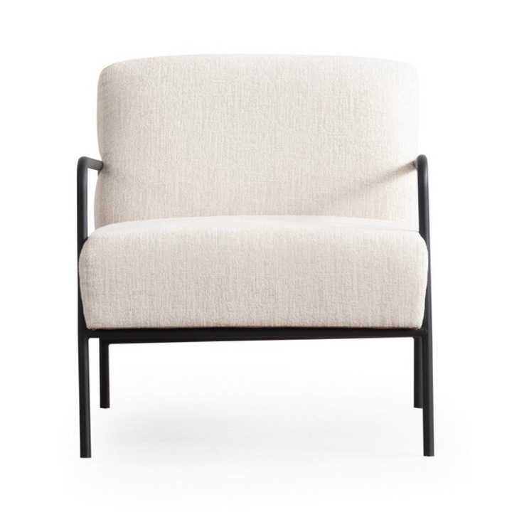 Fotoliu, Atelier Del Sofa, 70x90x75cm, bej deschis, picioare metalice negre