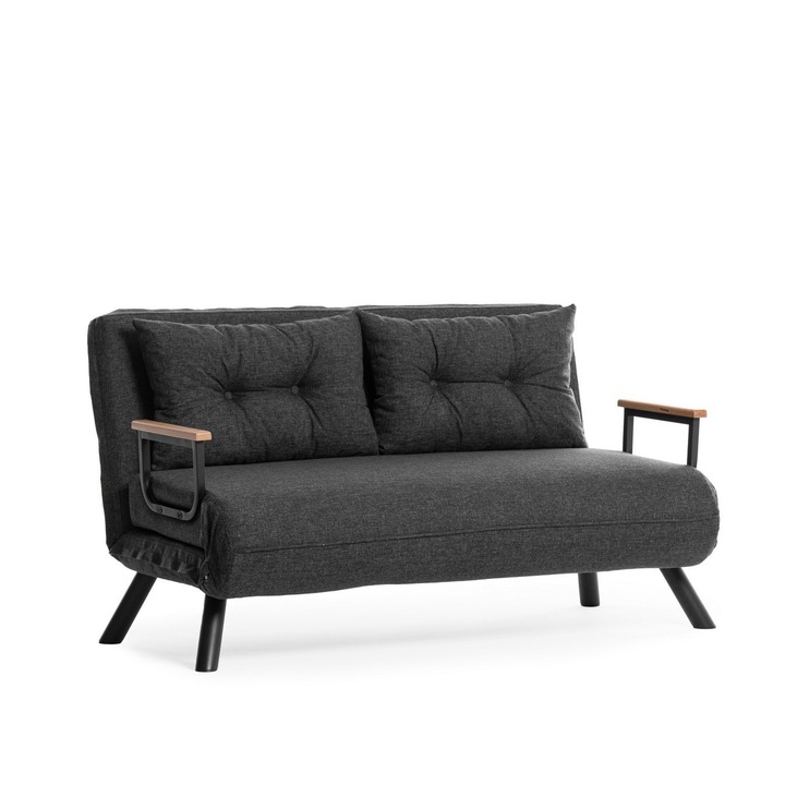 Canapea extensibila cu 2 locuri - gri inchis, Atelier Del Sofa 0116