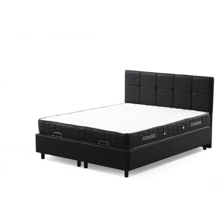 Set pat dublu Woody Fashion 150x200cm antracit, PAL melaminat 18mm, somieră 150cm