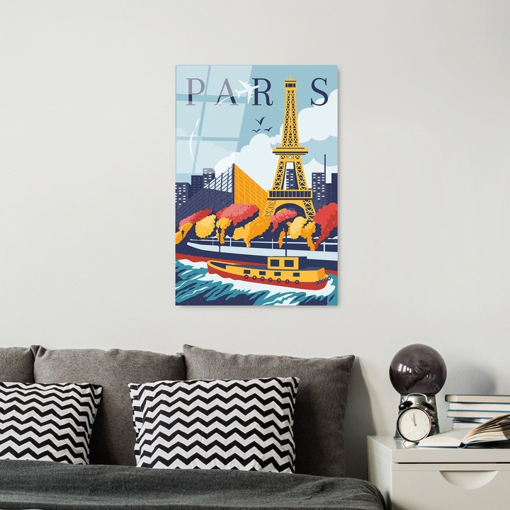 Dekoratív kép edzett üvegből, Wallity, 30x45cm, hátoldalán nyomtatás, tartós színek