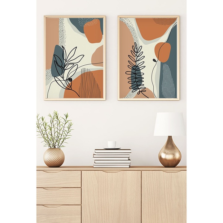 Dekoratív festmények, Wallity, 30x40cm, 2 darabos szett, MDF, tömörfa