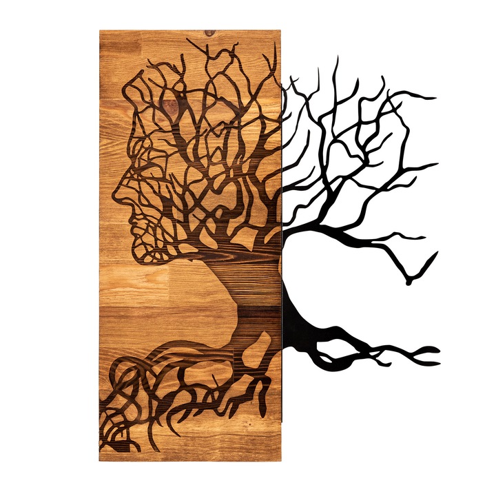 Faldekoráció, Wallity, 45x58cm, fém, fa