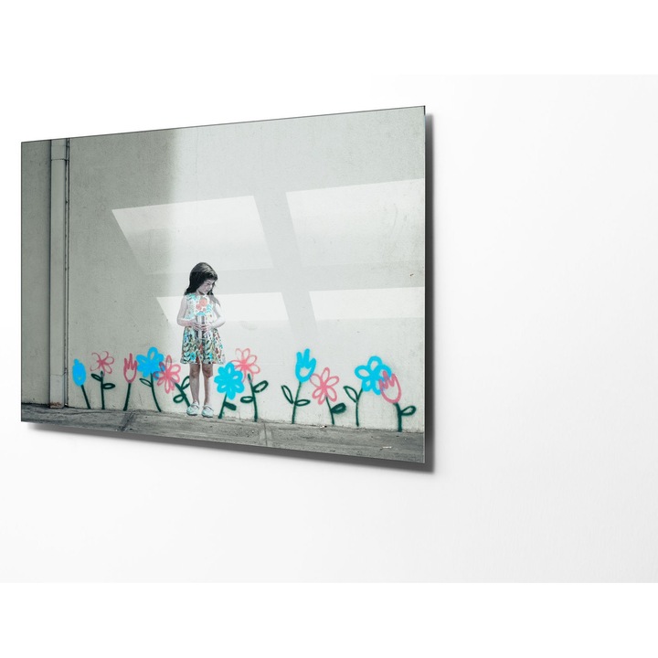 Edzett üvegfestmény, Banksy, 50x70cm, 4mm