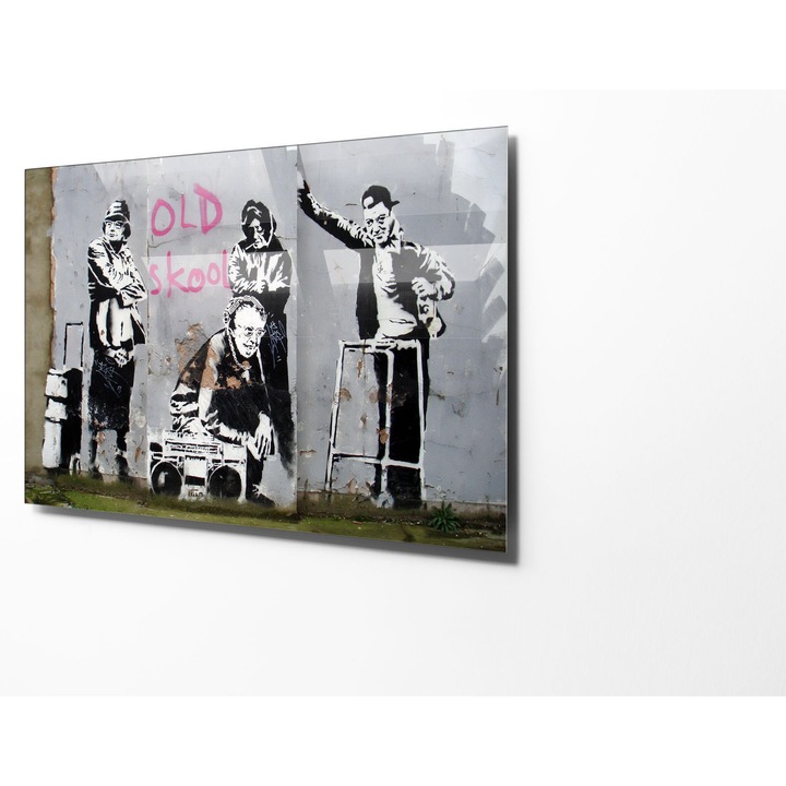 Dekoratív edzett üvegfestmény, Wallity, 50x70cm, 4mm, Banksy