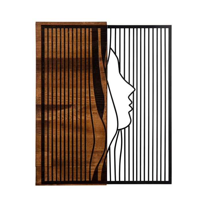 Faldekoráció, Wallity, 48x58cm, fém, fa