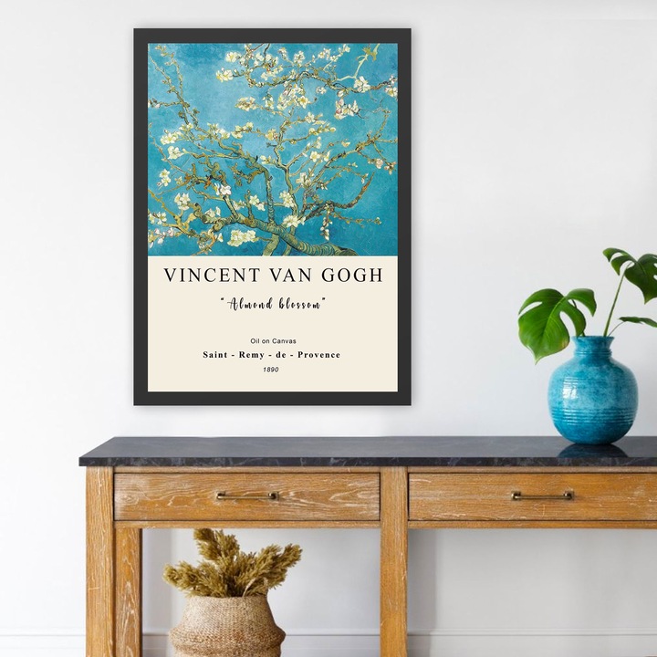 Dekoratív keretezett festmény, Wallity, 55x75cm, 100% fa, UV nyomat