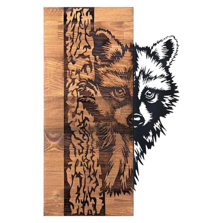 Faldekoráció, Wallity, fa, fém, állatminta