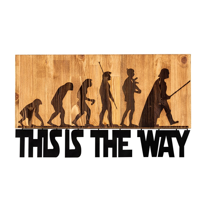 Wallity fali dekoráció, fém/fa, 58x37cm