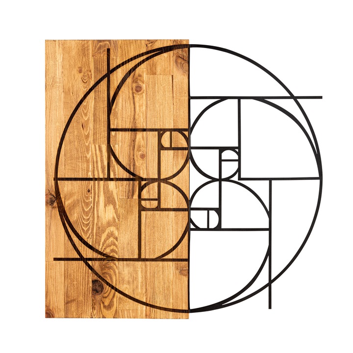 Dekoratív fali kiegészítő, Wallity, metál, arany, 57x58cm