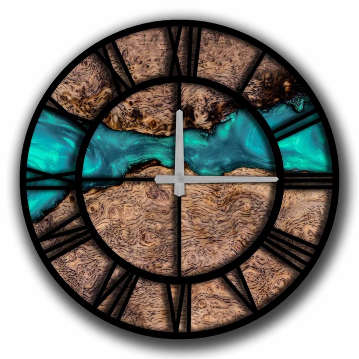 Ceas decorativ, Wallity, 50cm, MDF 5mm, functioneaza cu 1 baterie AA