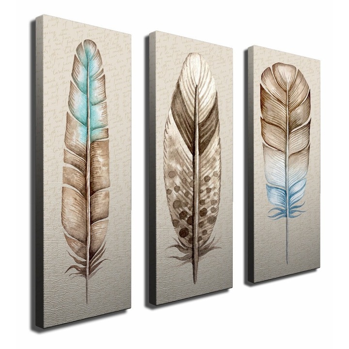 Dekoratív festmény vászonra, Wallity, 3 darabos szett, 90x80cm, többszínű