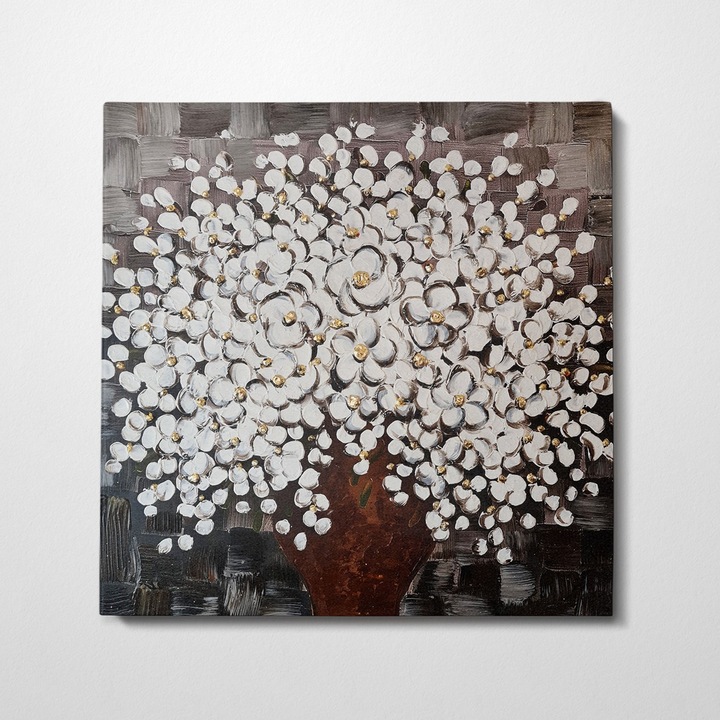Декоративна картина, Wallity, маслена картина, 70x70 см, 100% платно, 100% дърво