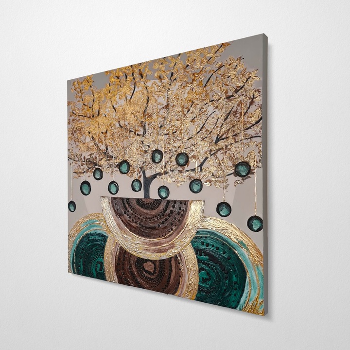 Dekoratív festmény, Wallity, olajfestmény, 50x50cm, 3cm fakeret, kézzel festett