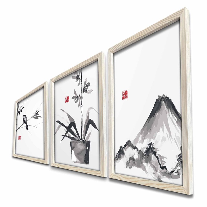 3 darabos dekoratív festőkészlet, Wallity, MDF, 38x53cm, 118x53cm