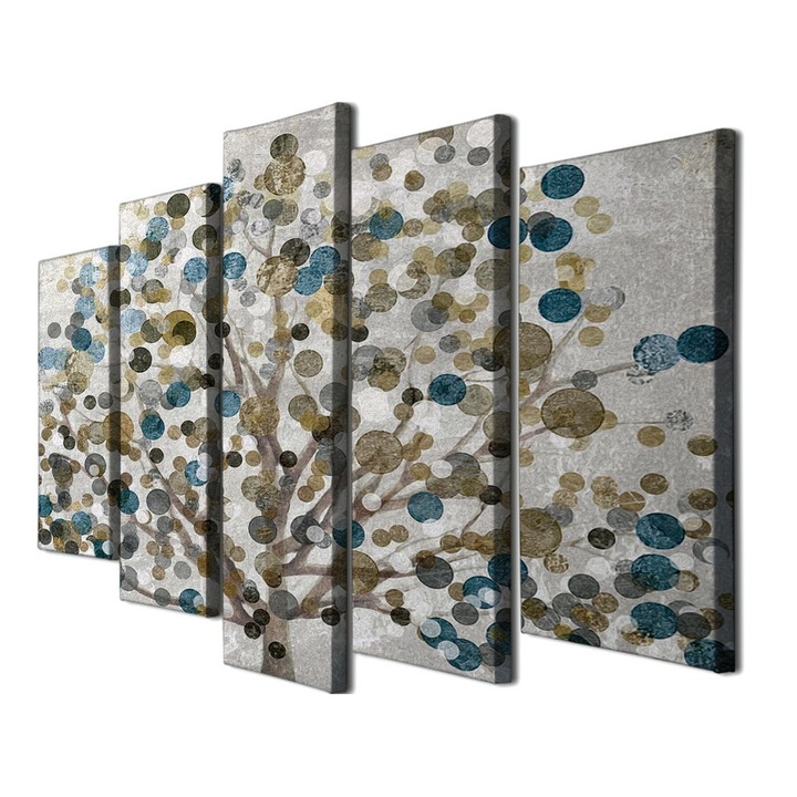 Dekoratív festmény, Wallity, 5 darabos készlet, 105x70cm, 100% vászon, 100% fa