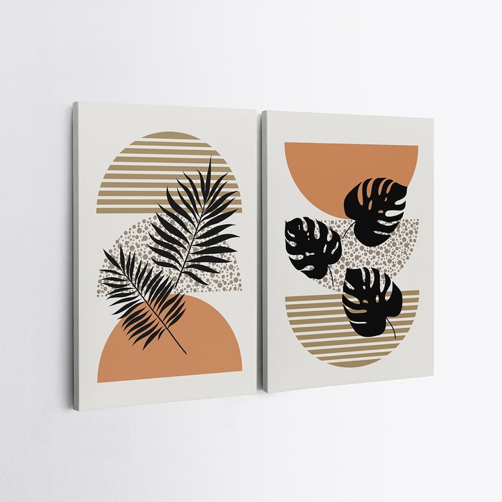 Dekoratív festmények, Wallity, 50x70cm, 2 darabos szett, 100% vászon, 100% fa