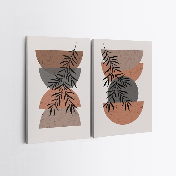 Dekoratív festmények, Wallity, 50x70cm, 2 darabos szett, 100% vászon, 100% fa
