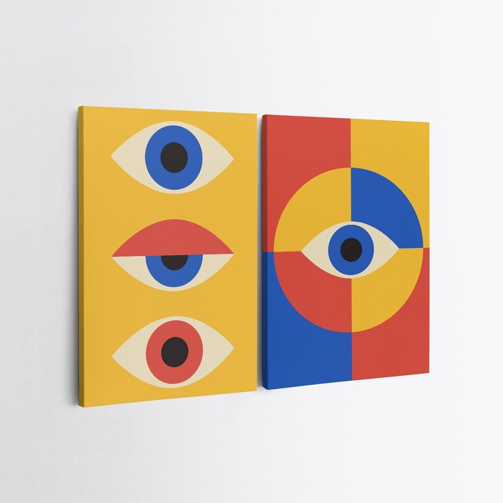 Dekoratív festmények, Wallity, 50x70cm, 2 darabos szett, 100% vászon, 100% fa