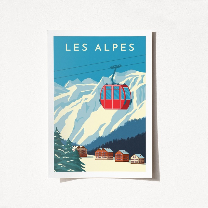 A3 poszter, les alpes, 100% matt szatén, 29,7x42 cm, keret nélkül