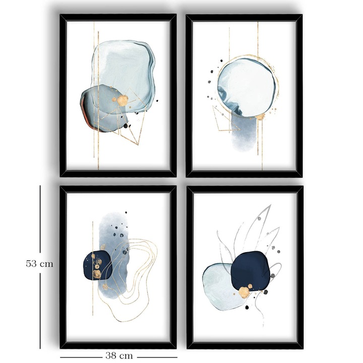 Dekoratív festmények, Wallity, 38x53cm, 4 darabos készlet, MDF
