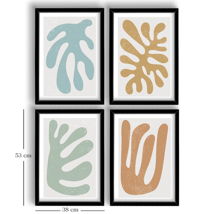 Dekoratív MDF festmény keret (4 darabos készlet), Wallity, 38x53cm, 100% fa