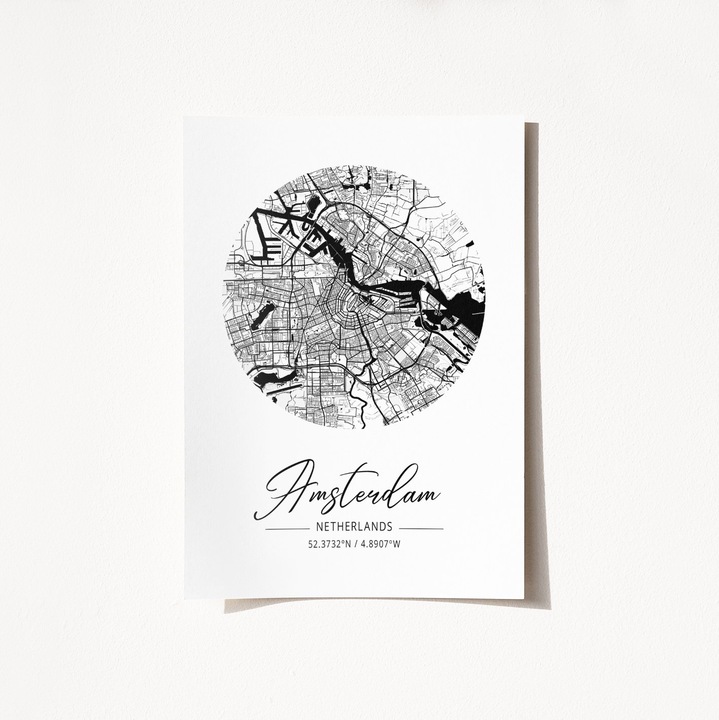 Amszterdam poszter A3, Wallity, 100% matt szatén, 29,7x42cm