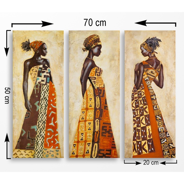 3 darabos dekoratív festőkészlet, Wallity, 100% mdf, 20x50cm, 70x50cm