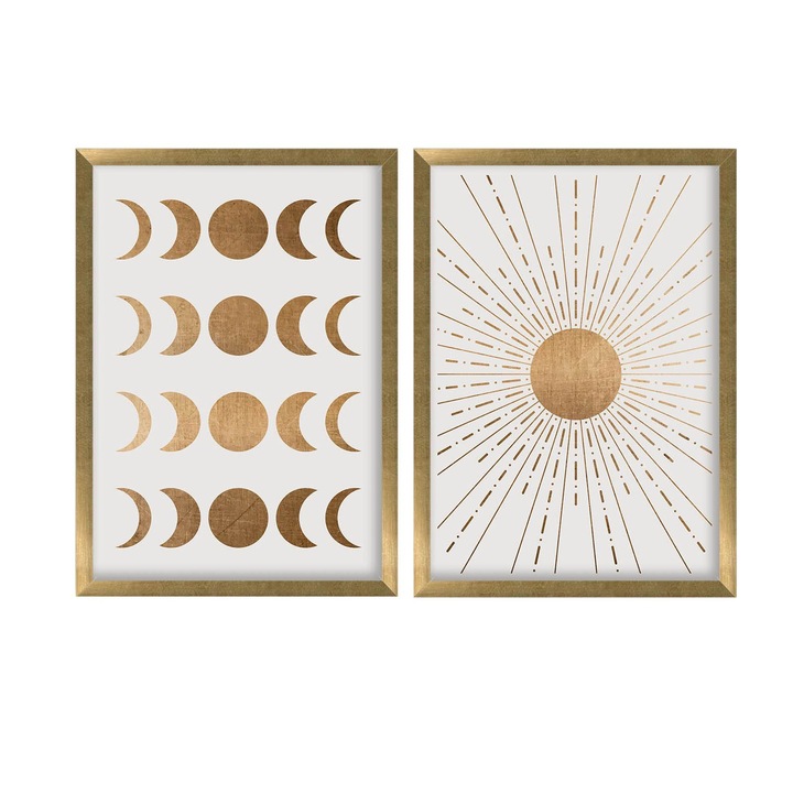 Dekoratív festmények, Wallity, MDF, 38x53cm, 2 darabos szett