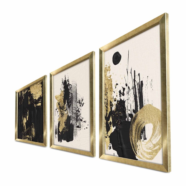 MDF-ből készült, keretezett díszfestmény (3 darabos készlet), Wallity, 38x53cm