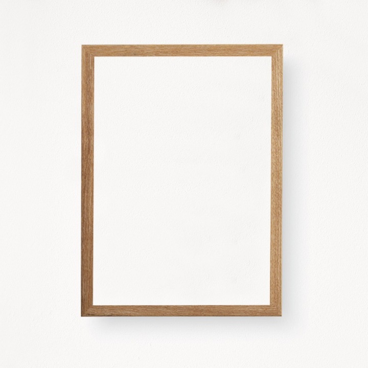 Elegáns A3-as keret, 100% MDF és műanyag (2 cm vastag), természetes szín | Falra szerelhető kialakítás otthoni és irodai dekorációhoz | Tökéletes művészethez és fényképekhez