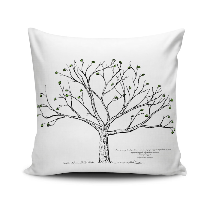 Perna decorativa, Deco, model nkrlnt-269, 43x43cm, 50% bumbac, 50% poliester, umplutura din silicon