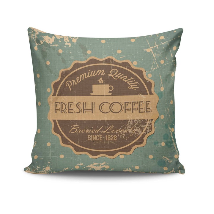 Perna decorativa, Deco, model nkrlnt-117, 50% bumbac, 50% poliester, 43x43cm, umplutura din silicon