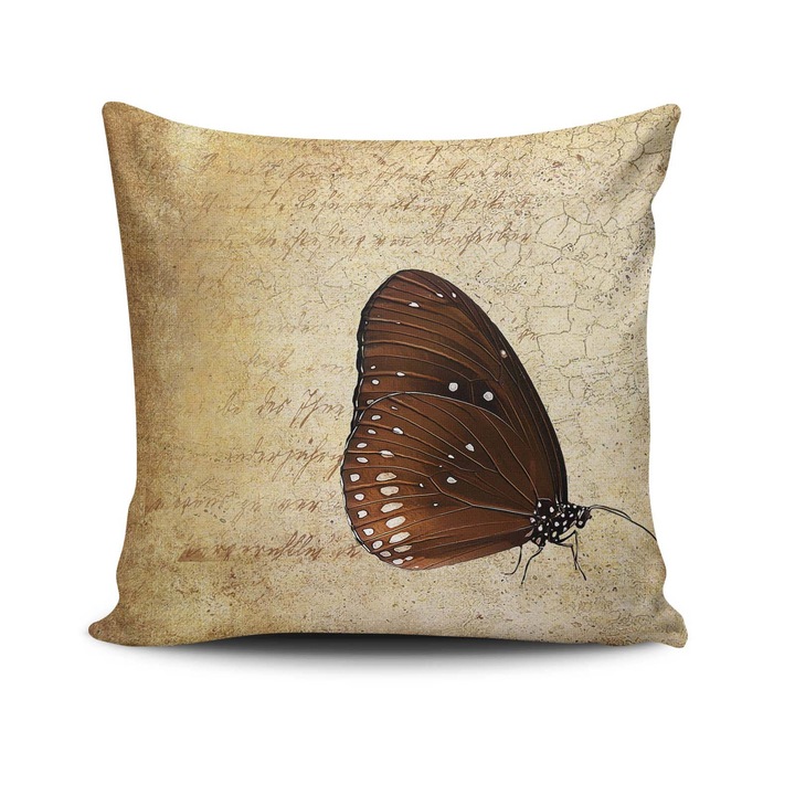 Perna decorativa, Deco, model nkrlnt-176, 50% bumbac, 50% poliester, 43x43cm, umplutura din silicon