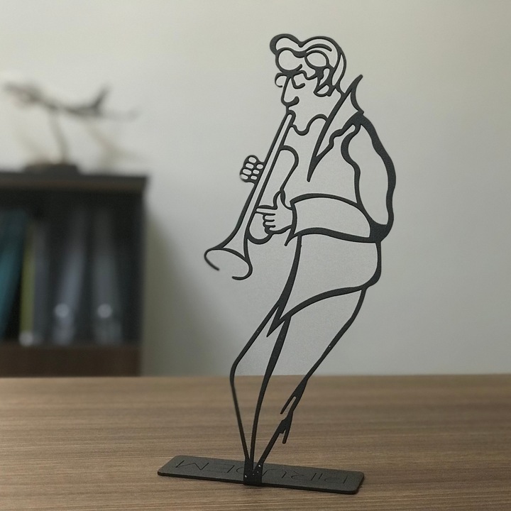 Obiect decorativ, Deco, muzician, 100% metal, 13x30cm