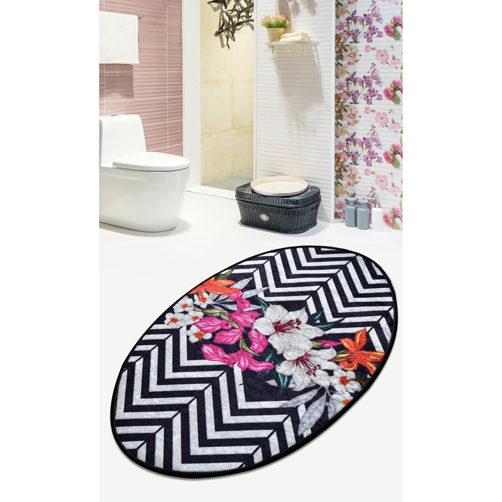 Conceptum Hypnose ovális szőnyeg 60x90cm, 100% poliészter, antibakteriális, csúszásmentes hátoldallal