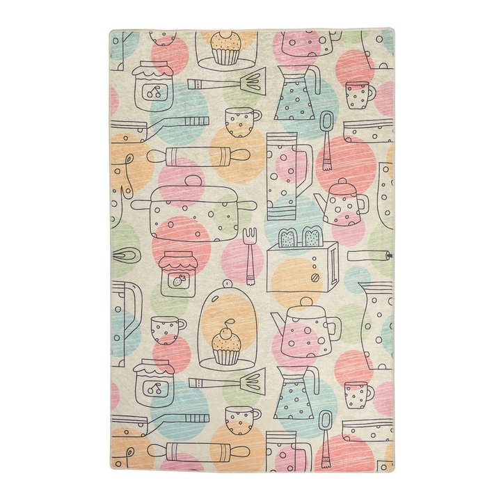 Килим Conceptum Hypnose Hypnose 7037, антибактериален, противоплъзгащ се, многоцветен, 120x180см