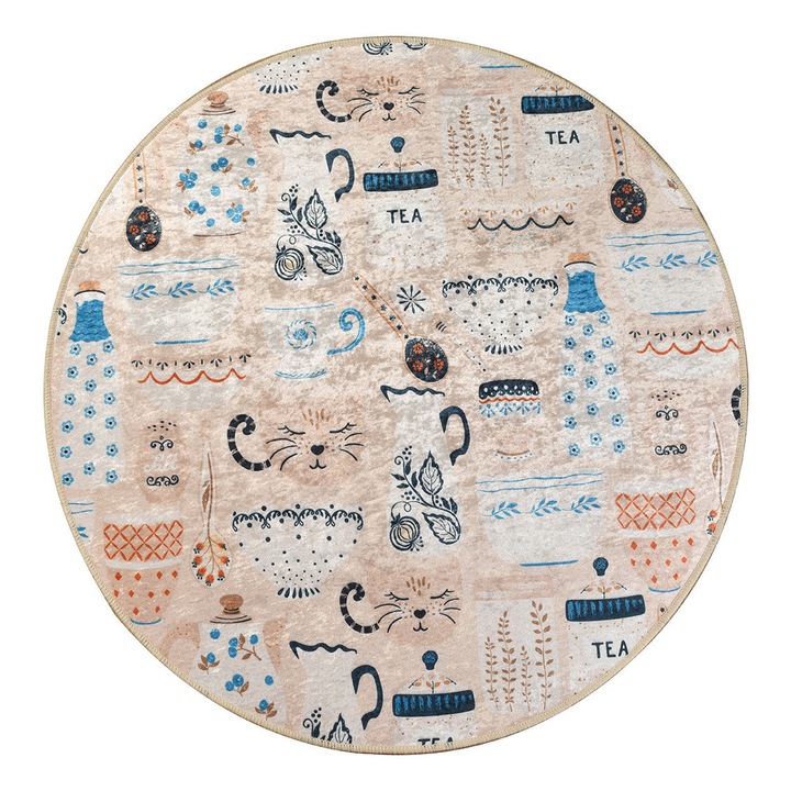 Килим, Conceptum Hypnose, 140 см, антибактериален, неплъзгащ се, кафяв