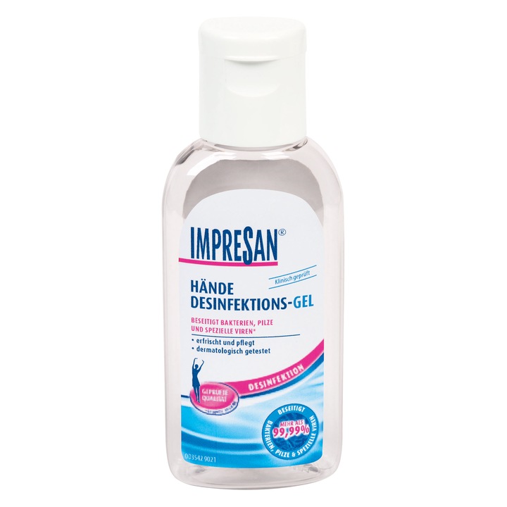 Gel dezinfectant si antibacterian pentru maini, Impresan, 50 ml