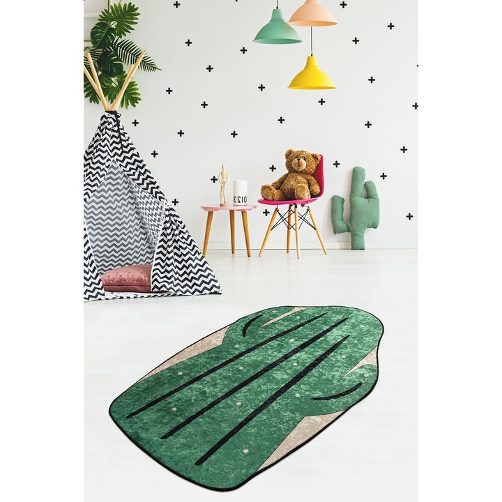 Covor, Conceptum Hypnose, cactus mare, 100x160cm, poliester, antibacterian, spate antiderapant