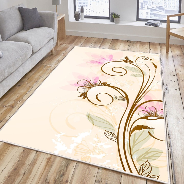 Covor pentru hol, Conceptum Hypnose, 100x200cm, catifea, antibacterian, spate antiderapant