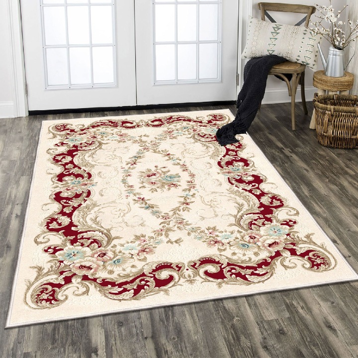 Covor de hol, Conceptum Hypnose, 100x300cm, rosu, catifea, antiderapant