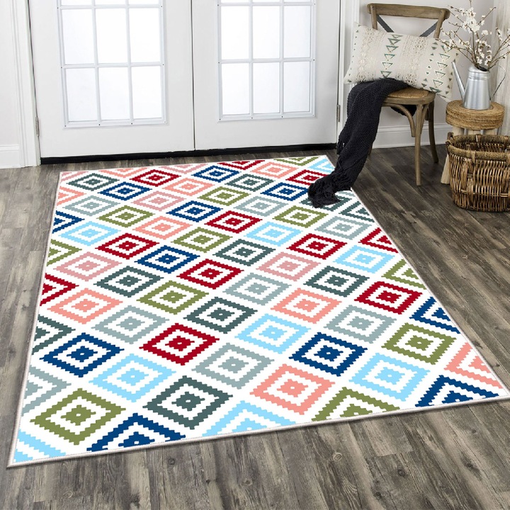 Előszoba szőnyeg, Conceptum Hypnose, 80x300cm, többszínű, bársony, antibakteriális, csúszásmentes