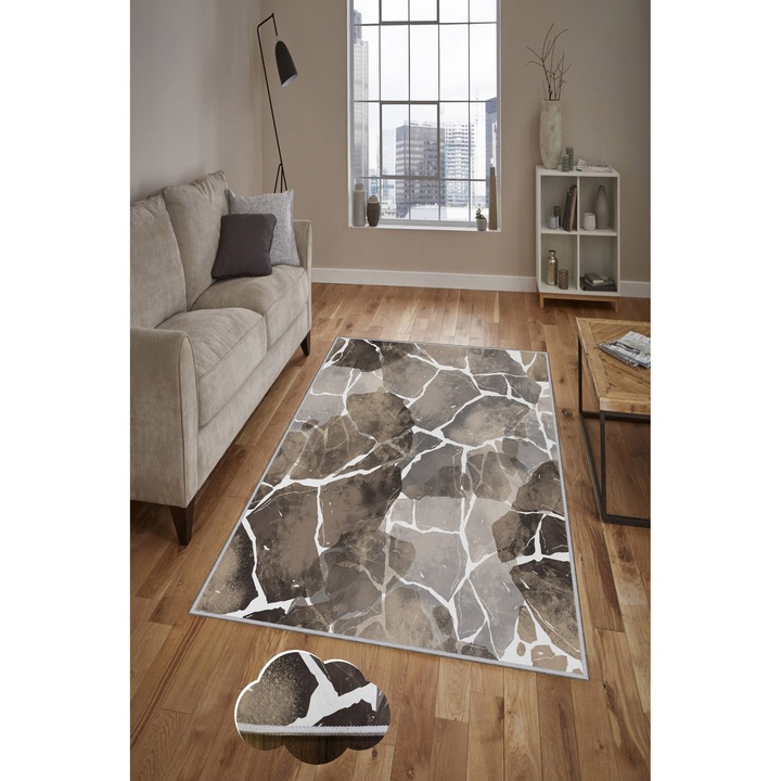 Килим за коридор, Conceptum Hypnose, 80x200 см, 100% полиестер, антибактериален, неплъзгащ се