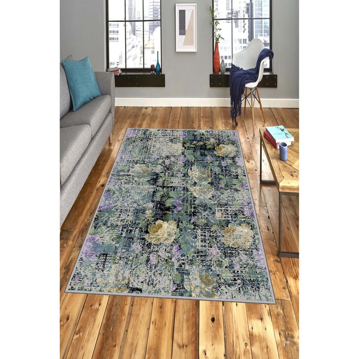 Килим за антре, Conceptum Hypnose, 80x300см, 100% полиестер, антибактериален, неплъзгащ се