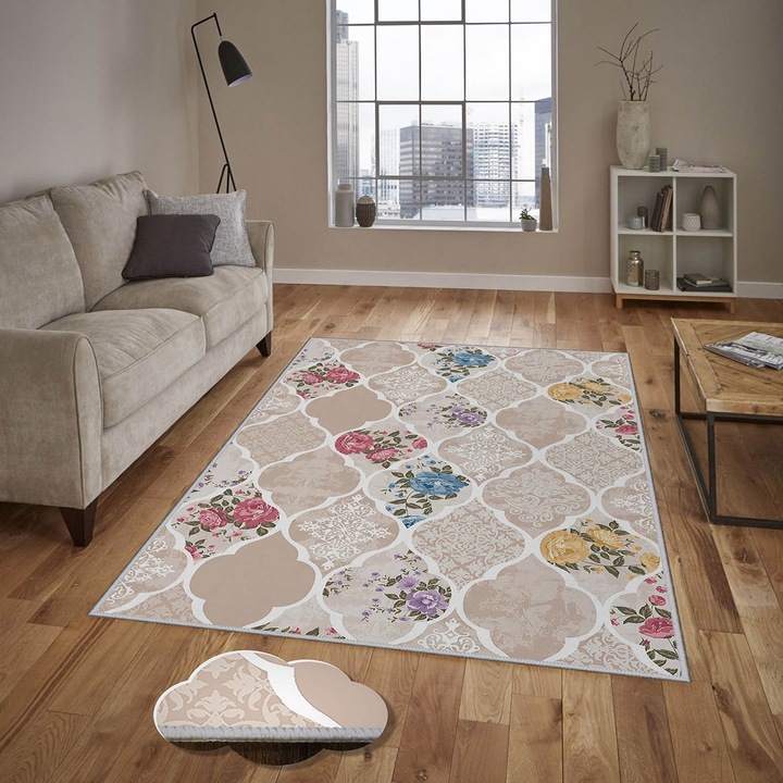 Килим за коридор, Conceptum Hypnose, 100x200 см, 100% полиестер, антибактериален, неплъзгащ се