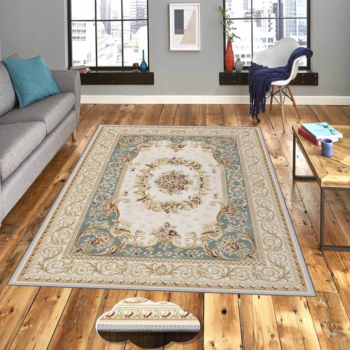 Covor hol Conceptum Hypnose, 80x300 cm, poliester antibacterian albastru