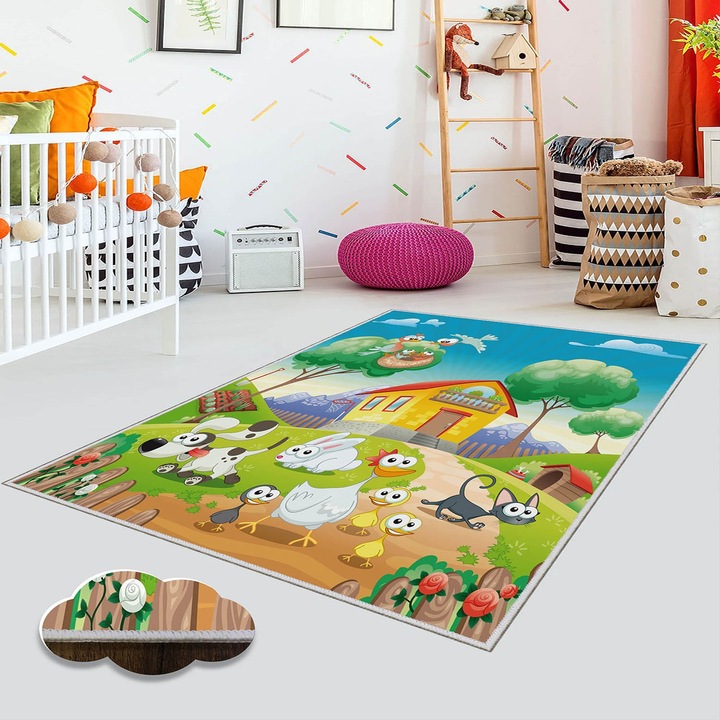 Covor de hol, Conceptum Hypnose, 100x150cm, 100% poliester, antibacterian, non-slip