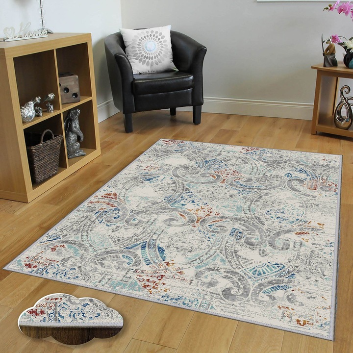 Килим за коридор, Conceptum Hypnose, 80x150 см, 100% полиестер, антибактериален, неплъзгащ се